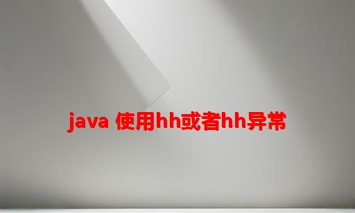 java 使用hh或者HH异常
